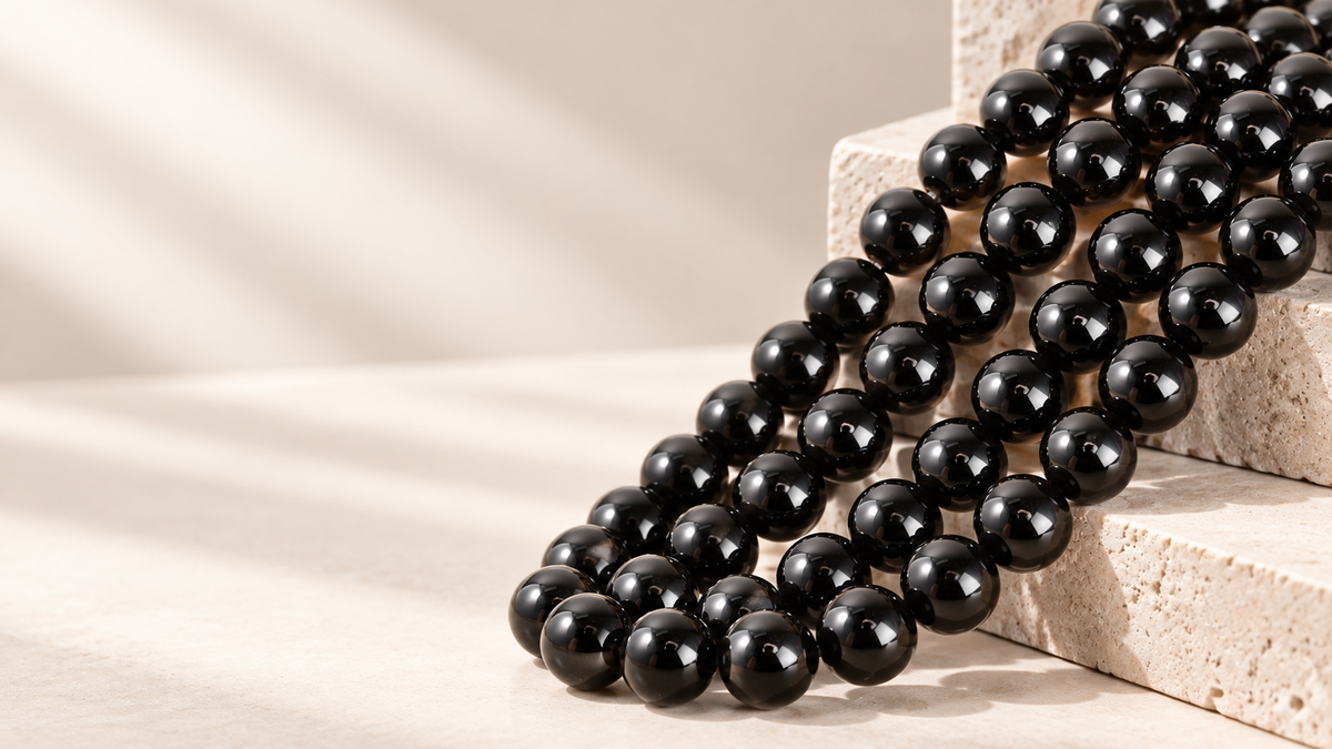 Natural black obsidian bead strands for wholesale jewelry making