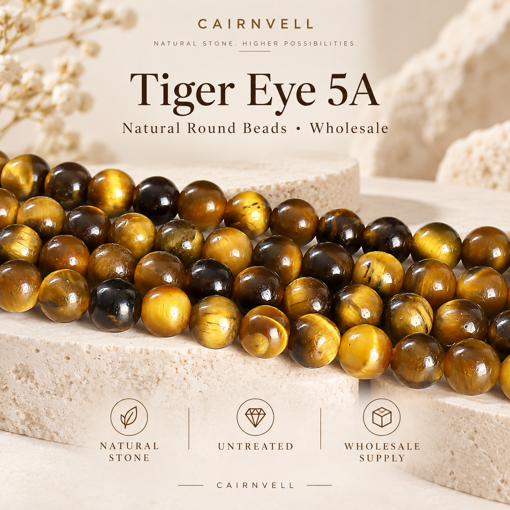 CAIRNVELL natural tiger eye 5A round beads wholesale hero image